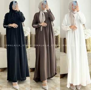 MECCA DAILY ABAYA DRESS GAMIS BATWING OVERSIZE CRINKLE INARA