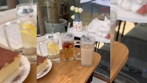 แก้วน้ำแก้วใสสไตล์ Ins 300ML พร้อมมือจับ แก้วน้ำกระจกสำหรับผู้หญิง สวยงาม สำหรับฤดูร้อน แก้วน้ำผลไม้และเครื่องดื่มพร้อมฝาปิดและหลอดดูด