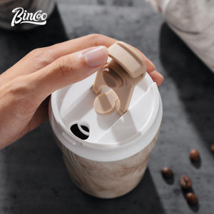 BINCOO 280ML/500ML Stainless Steel Coffee Tea Cup Mug Vacuum Insulated Thermal Thermos Travel Tumbler（Stone pattern）