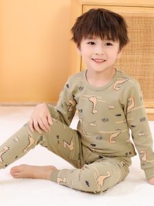 Boys Cotton Pajamas Set Thin Pure Cotton Autumn And Spring Baby Underwear Children Shirt And Pants Boy Sleepwear