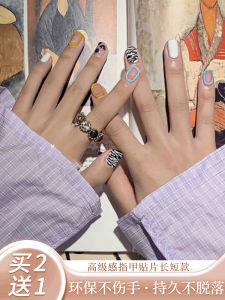 Handmade Nail Art Stickers Short And Long Styles Finished Products for Autumn Winter Fashionable And Elegant Nail Tips