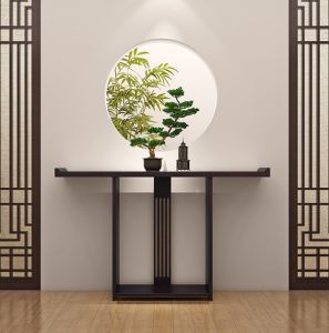 New Chinese Style Console Tables Warped Head Console Pure Solid Wood a Long Narrow Table Entrance Cabinet Corridor Aisle Small Narrow Table Side View PCs