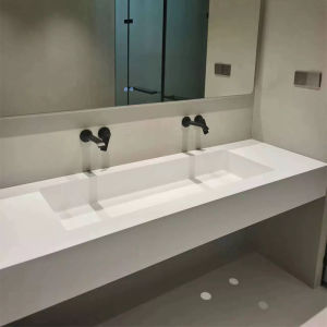 DuPont Corian Bathroom Sink Cabinet Combination Ultra-Narrow Vanity Top Large Rectangular Basin Integrated Design Bathroom Furniture