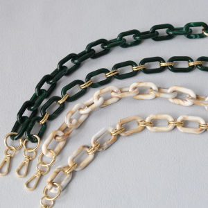 New Fashion Woman Bag Strap Accessory Detachable Replacement Chain Beige Green Acrylic Luxury Straps Women Alloy Shoulder Handle Chains