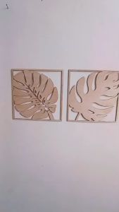 Hiasan Dinding Kayu Laser Cut Leaf 1 Vernis Wall Decor Aesthetic 30x30