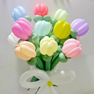 ลูกโป่งยาวไส้ไก่ สีพาสเทล (แพค100ชิ้น) ​สีหวาน ลูกโป่งสีมาการอง ไส้ไก่ งาน นน. 1.8 กรัม ลูกโป่งบิด