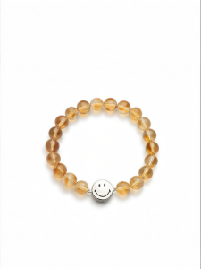 Smiley Fortune Natural Yellow Crystal S925 Silver Bracelet
