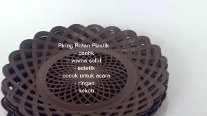 Piring Rotan Plastik Anyam | Piring Undangan Anyam Rotan | Piring Plastik Rotan | Harga per 6 pcs
