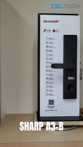 SHARP SMART LOCK A3-B WALNUT FINISH VINTAGE DOOR HANDLE SMART LOCK TUYA APP【2 YEARS WARRANTY】