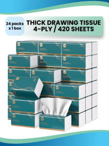 ManHua 4-Ply 420 Sheets/Pack Thick Facial Tissues Face Tissue Bag Travel Essential / Baby Tissue/Man hua