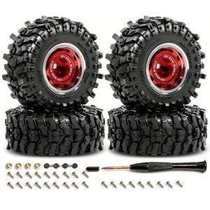 4 Bánh Xe Mâm Nhôm 0.7 Beadlock Kèm Lốp Dành Cho Xe RC Crawler 1/30 SCX30 1/32 Red Cat Ascent-32 Phụ Kiện Nâng Cấp Kim Loại Cho Xe RC