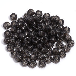 200pcs/lot Glitter Big Hole Acrylic Beads Pony Beads Loose Spacer Beads For Jewelry Making DIY Necklace Bracelet Accessories