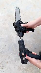 Adaptor Mesin Bor Chainsaw 4\\\" Adapter Konverter Konektor Bor Drill Jadi Gergaji Chain Saw 4 Inch
