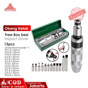 Obeng Ketok Getok 13PCS Screwdriver Bahan Chrome Vanadium Kuat Free Box