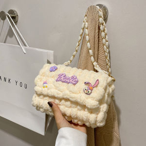 Túi handmade tự đan len bông túi len tự đan đeo chéo gắn thú cực dễ thương - Bộ phụ kiện đầy đủ LX901