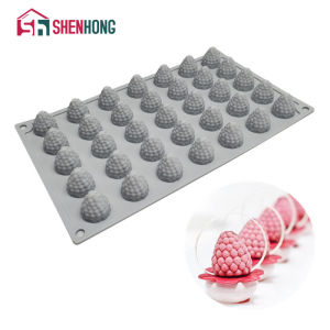 SHENHONG Cranberry Silicone Cake Molds 35 Cavity Raspberry Strawberry Dessert Placing Decoration Mould Fondant Pastry Baking