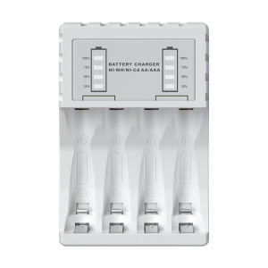 Bộ Sạc Pin USB 4 Khe Cắm Sạc Nhanh Thông Minh Có Đèn LED Báo Hiệu Cho Pin Sạc AAA/AA Ni-MH/Ni-Cd