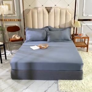 CASA 6Plain Colour Bedsheet Only (Single/ Queen/ King) Premium Cotton Fitted Bergetah Lapis Katil Cadar Tilam Getah Keliling