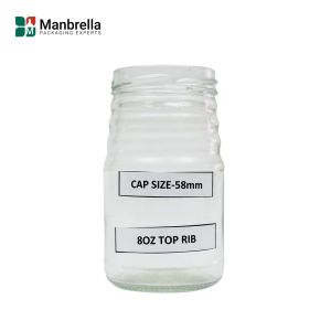 8oz (220ml) Top Ribs Round Jar - 24pcs. With Metal Caps Included