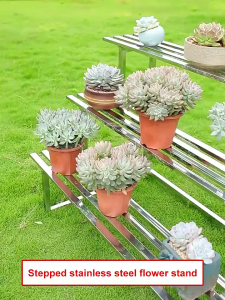 Garden Plant Stand Stainless Steel Ladder Pot Display Rack 3/4 Layers will not Rust