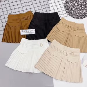 Chân váy xếp ly nắp túi lên dáng sang chảnh có lót quần trong-XMTĐ