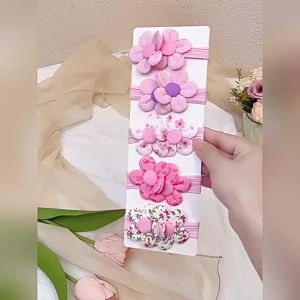 Bộ 5 Dây Buộc Tóc Co Giãn Dễ Thương Cho Bé Gái Hoa Công Chúa Phụ Kiện Tóc Thời Trang Trẻ Em Mũ Bé Gái Dây Buộc Tóc