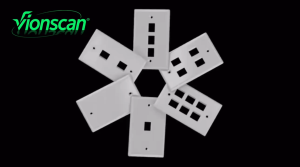5pcs 2Port RJ45 Keystone Jack Wall Plate Coaxial F Connector Network Outlet