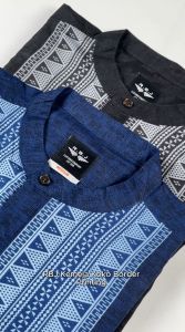 RBJ Kemeja Koko Border Printing Cotton Soft Regular Fit Pria