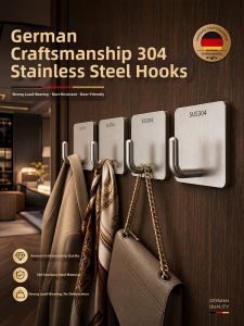 FAJIENUO | Stainless Steel Heavy Duty No-Drilling Hooks