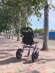 Multifunctional Folding Wheelchair Aluminum Alloy 200KG Bearing Capacity Lightweight Portable Adult Travel Mobility Trolley