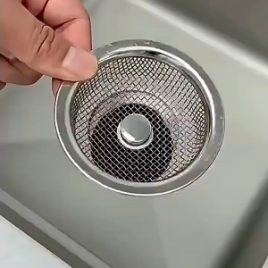 ตัวกรองอ่างล้างจาน พร้อมหูจับ วัสดุสแตนเลส สากล ตัวกรองป้องกันการอุดตัน ตะแกรงกรองอ่างล้างจาน