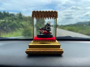 พระพิฆเนศเหล็กน้ำพี้เพ้นสี ปางเสวยสุข ตั้งบูชาในบ้าน ในร้านค้า ในรถ