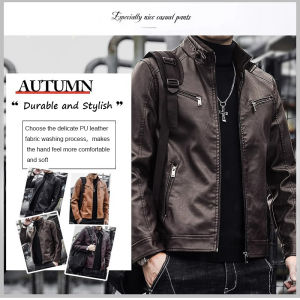 Jaket Biker kulit hitam tulen lelaki VINTAGE REAL BROWN motosikal jaket untuk lelaki