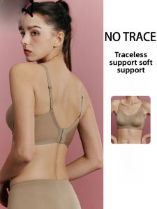 Miiow | Ice Silk French Triangle Cup Bra Womens Thin Gathered No Steel Ring Fixed Cup Anti-Sagging Beautiful Back Underwear