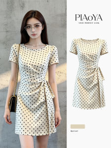 PIAOYA | French Dots Slimming A-Line Short Dress