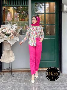 Setelan Cantik By Dhewastyle Bahan Rayon poplin Jumbo Busui Friendly