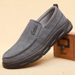 SHIPAILUO | Beijing Mens Casual Slip-On Shoes Soft Bottom Lightweight Dad Sneakers Spring Autumn Seasonal Breathable Canvas Footwear