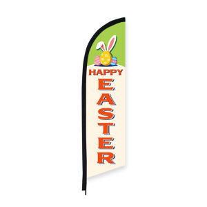 HAPPY EASTER Feather Flag Celebrate Festivals Anniversary Beach Banner Easter Eggs And Easter Bunnies Only Flag Without Pole Kit Custom