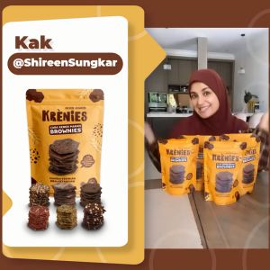 KRENIES (KREKERS BROWNIES) - CEMILAN MANIS CRISPY BROWNIES KERING VARIAN PEANUT 60GR