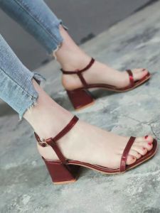 Giày Cao Gót Đính Lụa Đỏ Đế Xuồng Đính Hạt Cho Nữ Mùa Hè 2023 Giày Cao Gót Đế Xuồng Đính Hạt Đế Mềm Hở Mũi Màu Vàng