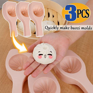 3ชิ้นสไตล์จีน Baozi ทำแม่พิมพ์พาสต้าซาลาเปายัดไส้เกี๊ยวเครื่องมืออบในครัว