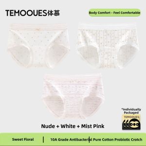 Antibacterial Breathable Pure Cotton Extended Crotch Lace Briefs
