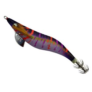 13.8cm 21g UV Glow Wooden Shrimp Squid Lure Sinking Bait with Rattle Beads Reinforced Hook Saltwater Freshwater Fishing Tackle