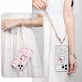 HelloKitty Magnetic Absorption iPhone pro Max Phone with Lanyard Full Cover Womens Style Lambskin Apple 16 Series Case. 
