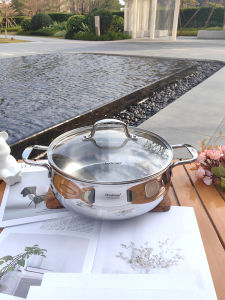 Chảo Nấu Súp Bằng Thép Không Gỉ 18/10 Ba Lớp Chảo Nấu Điện Từ Chảo Nấu Lẩu Chảo Nấu Đa Năng Chảo Nấu Thấp Chảo Nấu Lẩu