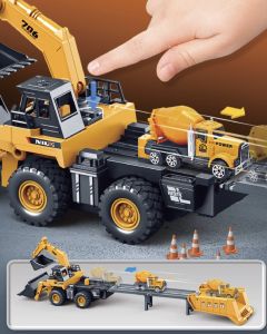 Engineering simulation Inertial alloy tractor excavator bulldozer children ejection track engineering truck children vehiclegift