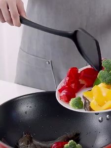 Silicone Kitchen Utensils Set Spatula For Non Stick Pan Shovel Wooden Handle Cooking Tools Set