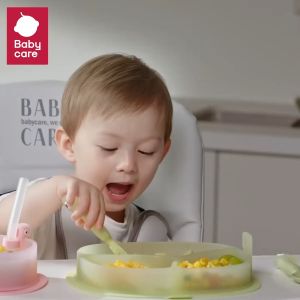 Babycare จานอาหารซิลิโคนดูดโต๊ะ รูปไดโนเสาร์ สำหรับเด็ก