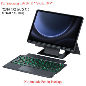 Backlight Keyboard Case for Samsung Galaxy Tab S10 S9FE S8 S7 PlusDetachable Keyboard Cover for Samsung Tab A9 S7FE Tablet Case