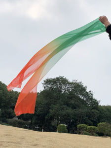 Classical Dance Hanfu Accessory Green Orange Sash Performance Gradient Pashmina Art Exam Lotus Beauty Ribbon Sport Fitness